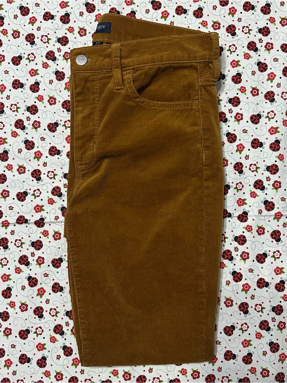 J.Crew Re-imagined Mid-Rise Skinny Corduroy Pants Golden Brandy Women’s 27